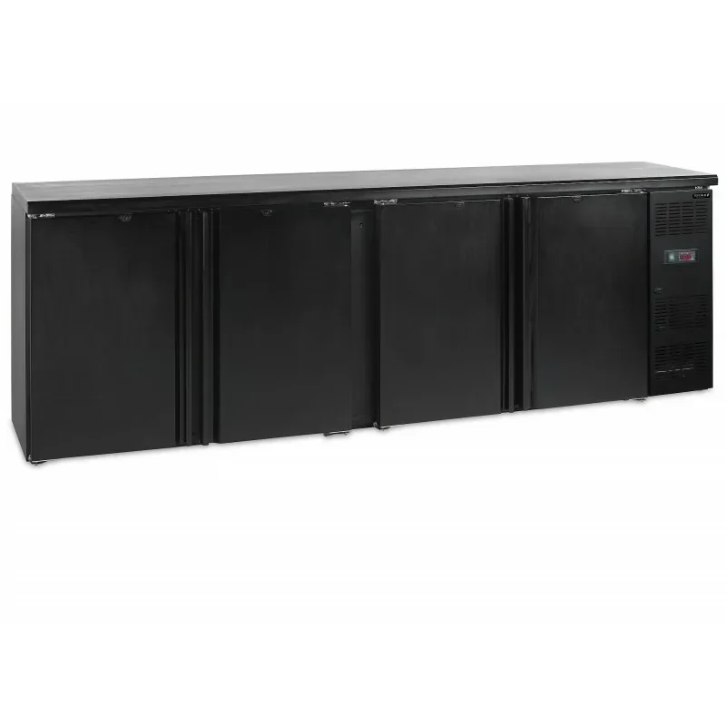 Prix Réduit Arrière de bar - 2 à 10 - °C - 4 portes battantes à fermeture automatique - Noir - Électronique - Ventilé