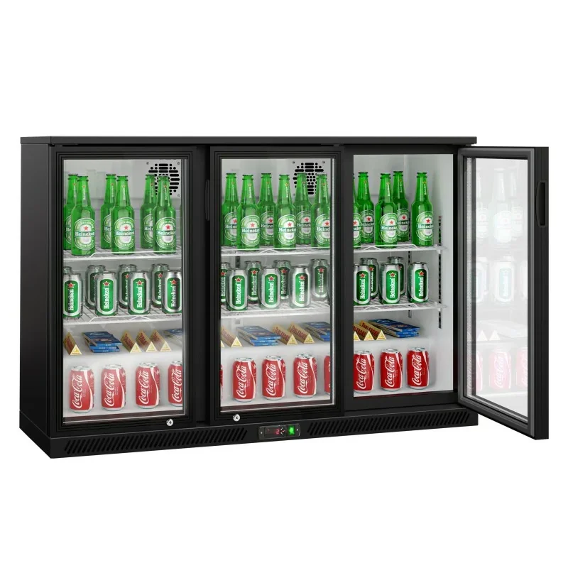 Arrière-bar 3 portes vitrées battantes - 320 litres - 1335 x 505 x 895 mm - PREMIUM Must-Have