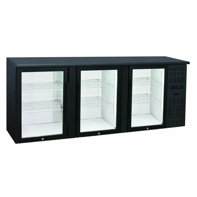 Arrière-bars Skinplate - 3 portes vitrées - 500 litres - 6 étagères - Groupe logé - AB300V - Nosem Meilleure Vente