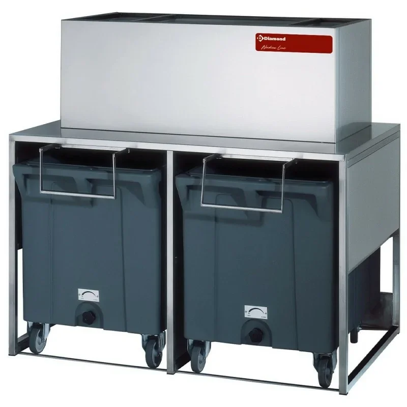 Top Vente Bacs de stockage de glace paillette avec chariots de 2x 108 kg