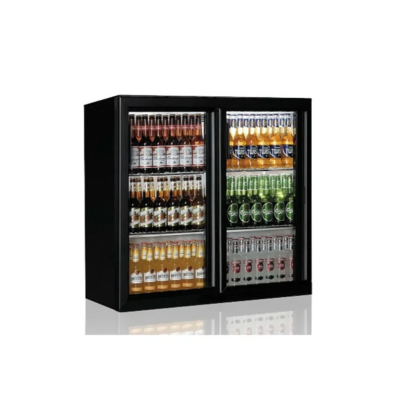 Usine Directe réfrigérateur bar avec 2 portes battantes en verre, 201 litres, +1°/+10°C