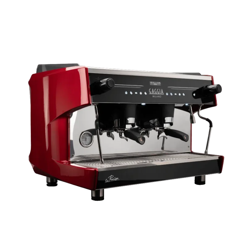 Machine à café 2 groupes avec chauffe-tasses - Gamme La Precisa - Colori rouge - Gaggia Milano Paiement Sécurisé