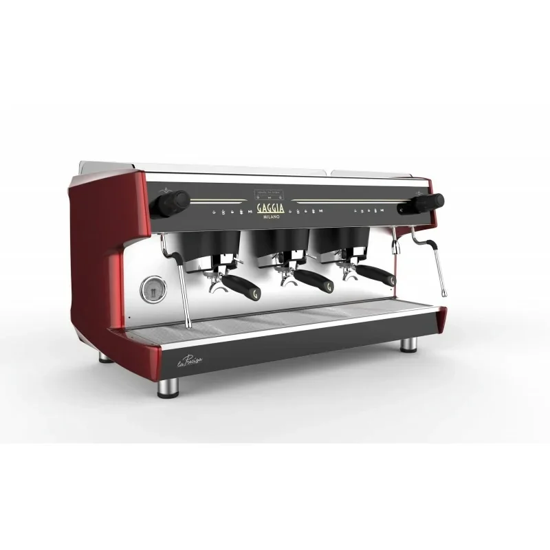 Machine à café 3 groupes avec chauffe-tasses - Gamme La Precisa - Colori rouge - Gaggia Milano Commander Vite