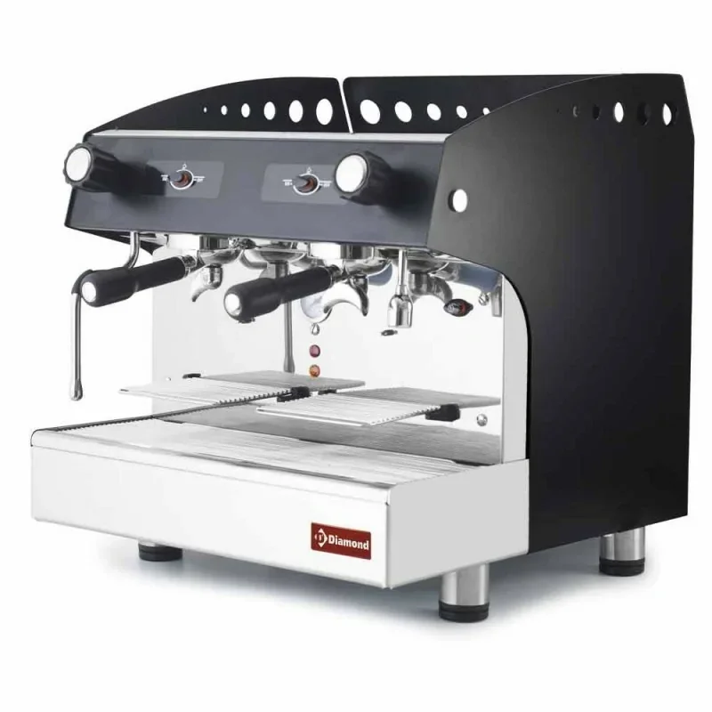 Prix Réduit Machine à café profesionnelle expresso 2 groupes, semi-automatique - NOIR