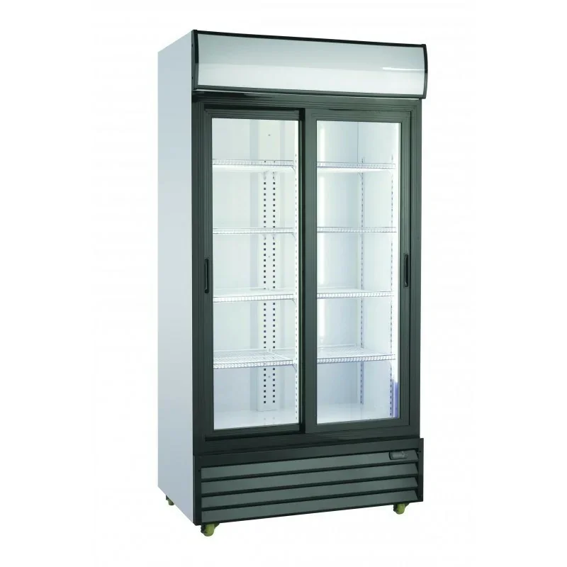 Prix Promo Vitrine à boissons 850 litres - 2 portes vitrées coulissantes - avec Canopy
