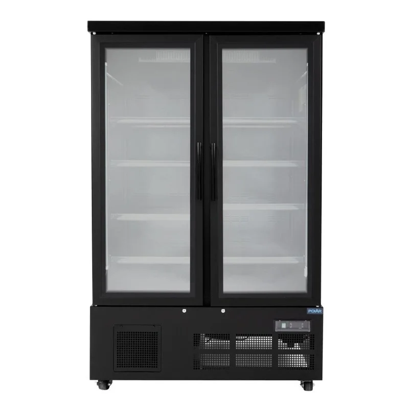 Produit De Marque Vitrine murale full black positive +2/+8°C - 2 portes battantes - 744 litres