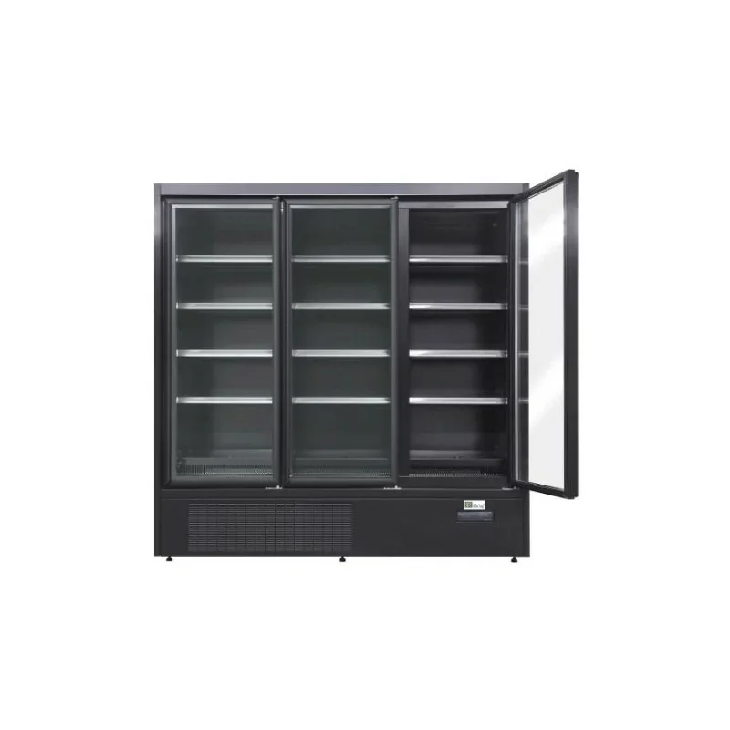 Vitrine murale réfrigérée noire positive -1/+5°C - 3 portes vitrées battantes Offre Exclusive