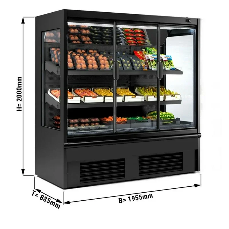 Vitrine murale réfrigérée pour fruits et légumes +4/+6°C - 3 portes vitrées battantes Populaire
