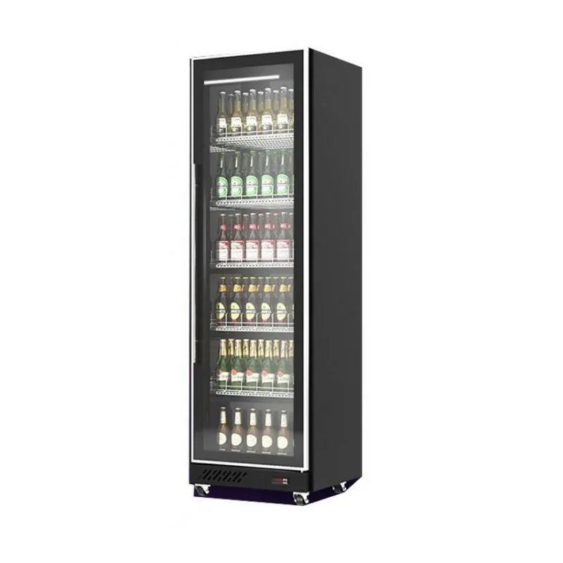 Pas Cher Vitrine réfrigérée full black positive 0/+10°C - 1 porte vitrée battante - 387 litres