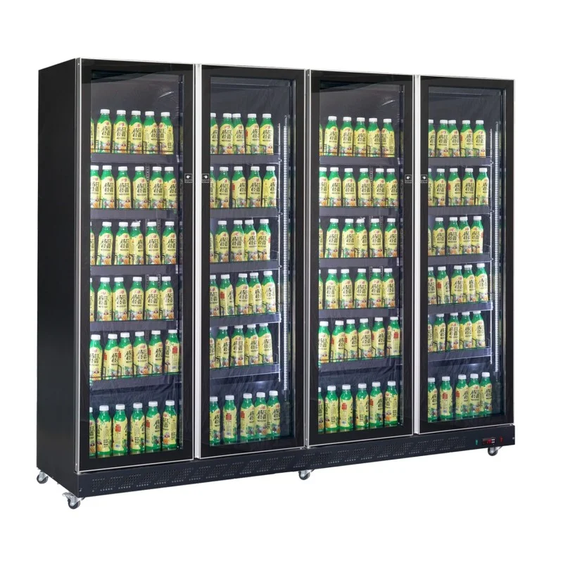 Vitrine réfrigérée full black positive 0/+10°C - 4 portes vitrées battantes - 1608 litres Commander Maintenant