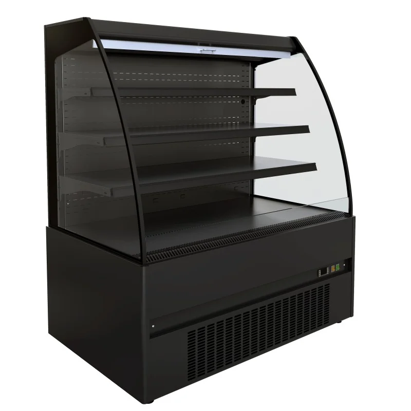 Meilleur Choix Vitrine réfrigérée murale full black positive ouverte +2/+4°C - Dimensions : 1310 x 665 x 1500 mm - Combisteel
