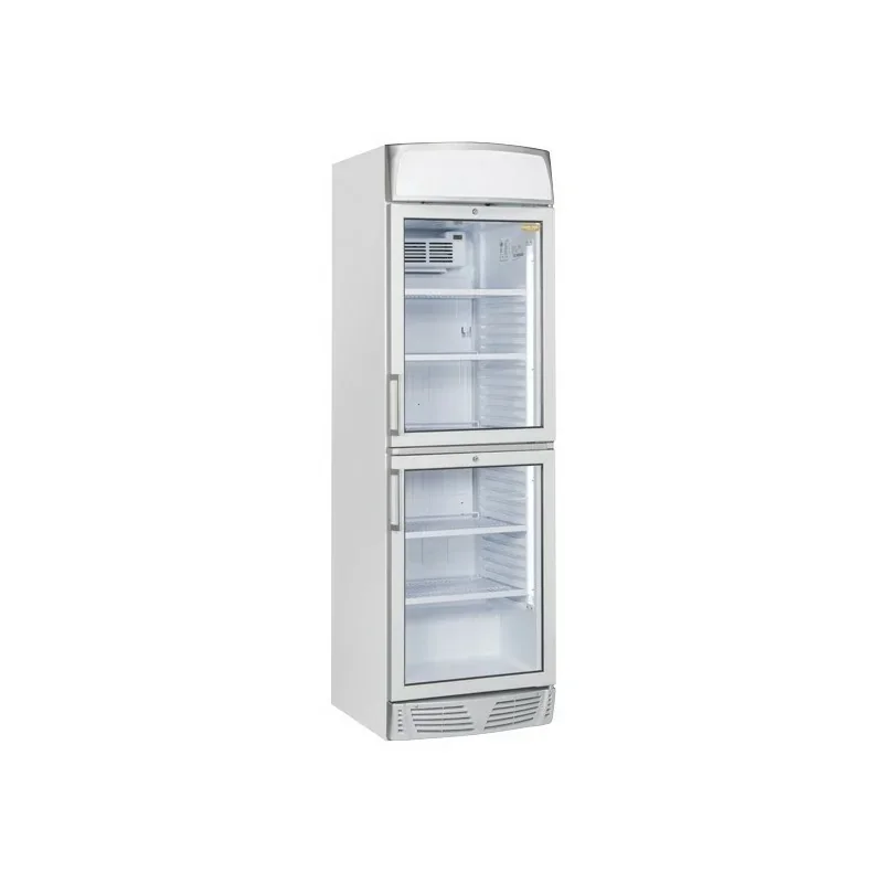 Vitrine réfrigérée verticale 350 litres avec canopy - 2 compartiments - +1°/+12°C Dernier Modèle