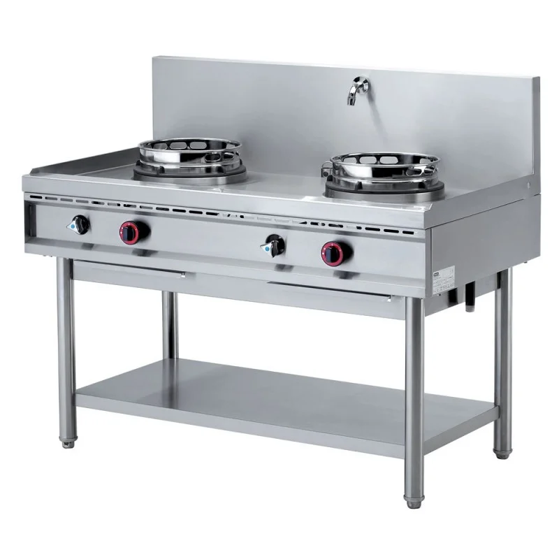Fourneau wok gaz 2 feux - 2 x 15 kW Commander Maintenant