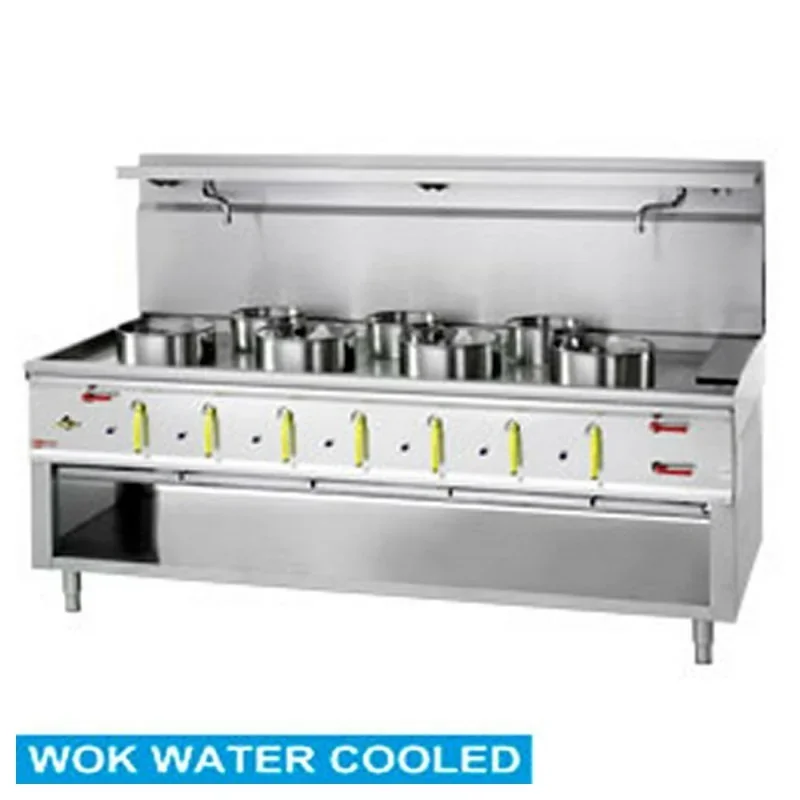 Fourneau wok professionnel gaz 7 brûleurs avec rideau d'eau - Série 900 Achetez Aujourd’hui