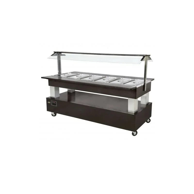 Salad'Bar chauffant bain-marie 6 bacs GN 1/1 - central/mobile Must-Have