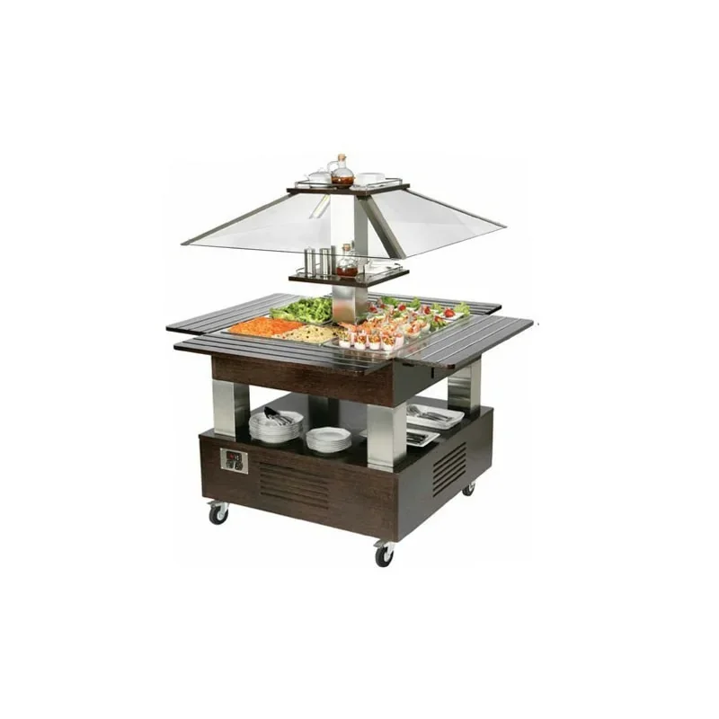 Soldes Salad'Bar îlot central réfrigéré 4 bacs GN 1/1 - Couvercle motorisé