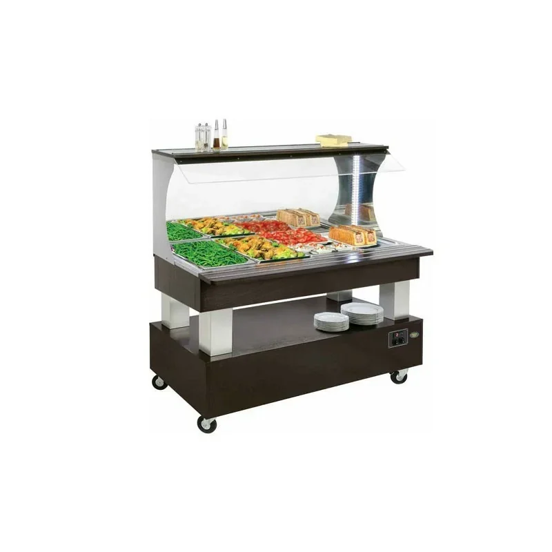 Salad'Bar mural mixte (réfrigéré/chauffant) 4 bacs GN 1/1 - central/mobile Commander Maintenant