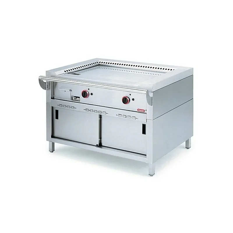 Teppanyaki à gaz sur soubassement fermé, 2 zones de chauffe - Nayati Super Prix