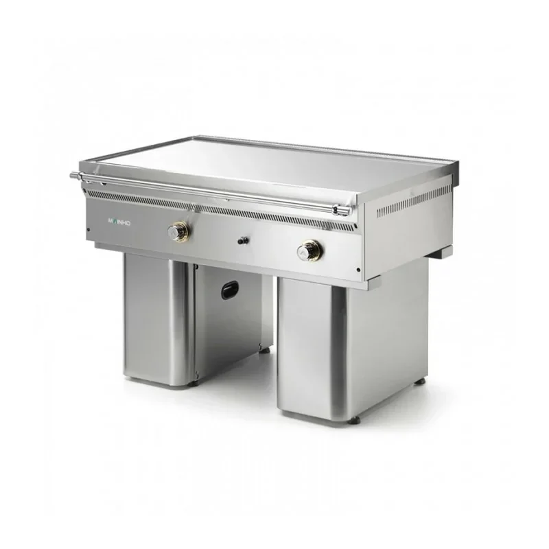 Quantité Limitée Teppanyaki électrique plaque lisse chromée sur support - 120.5 x 82 x 86 cm - Surface utile : 120 x 70 cm - Mainho