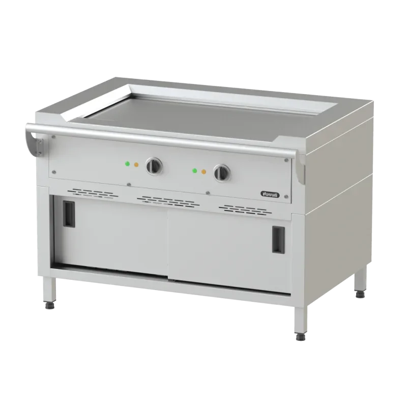 Teppanyaki électrique sur soubassement fermé, 2 zones de chauffe - Nayati Vente Directe