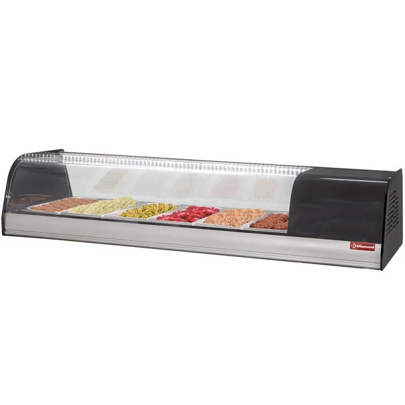 Vitrine à tapas réfrigérée, 6 niveaux GN 1/3 - 40 mm (inclus) Achat Immédiat