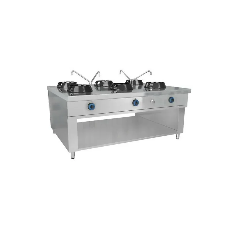Wok à gaz 6 brûleurs + robinet eau - 84 kW Retour Gratuit