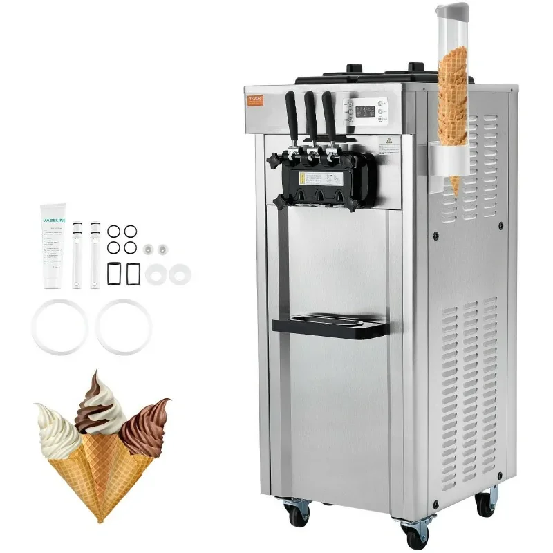 Machine à Crème Glacée21-31 L/h-3 Saveurs - Trémie 2 x 4,3 L Quantité Limitée