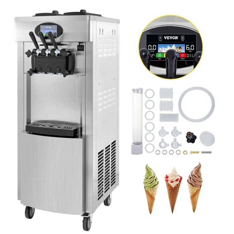 Machine à glace à l'italienne verticale - 3 bras - 2 parfums + 1 panaché Meilleur Choix