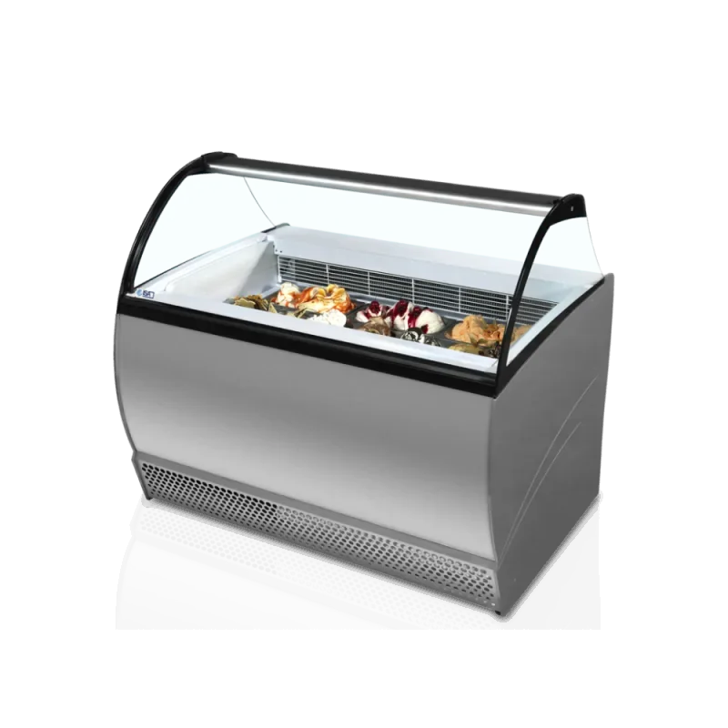 Vitrine à crème glacée avec pare-haleine incurvé - 10 bacs Napoli 5 L- TEFCOLD Jusqu’à Épuisement Des Stocks