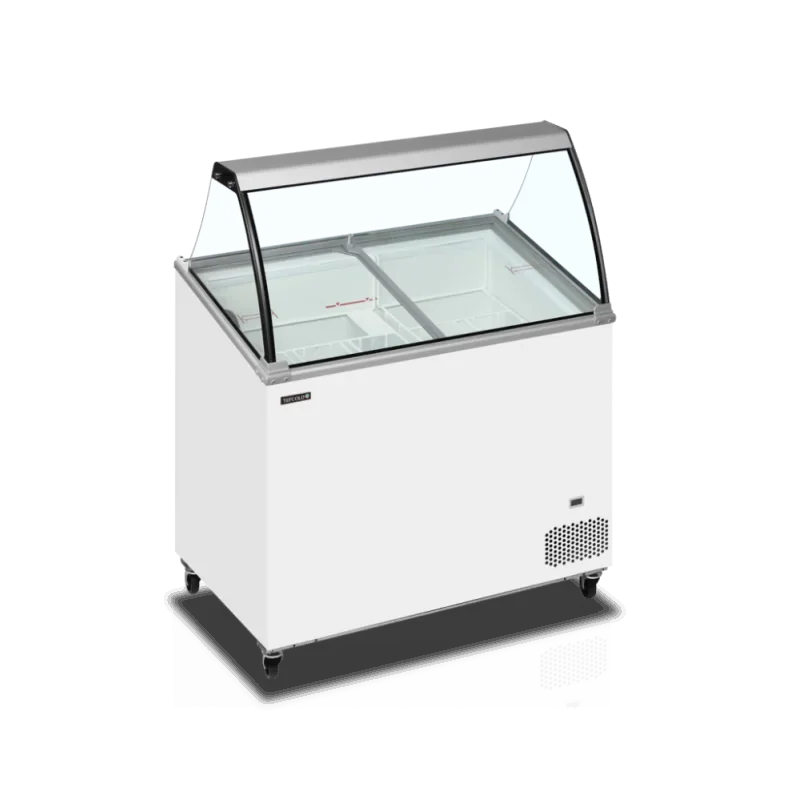 Prix Promo Vitrine à crème glacée avec pare-haleine incurvé - 264/ 230L- TEFCOLD