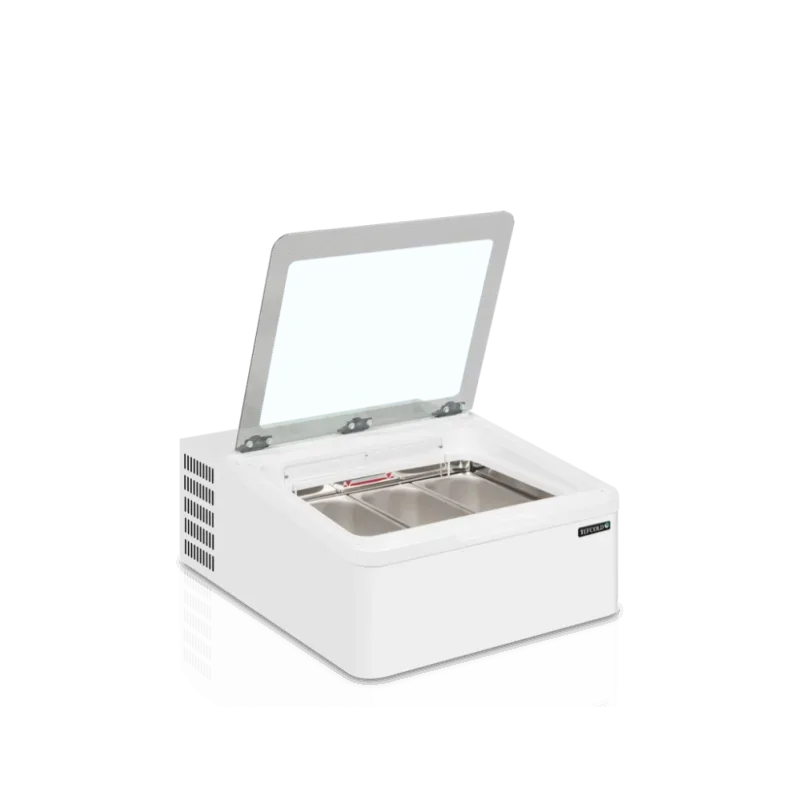 Prix Promo Vitrine à crème glacée avec pare-haleine incurvé - 35/29 L- TEFCOLD