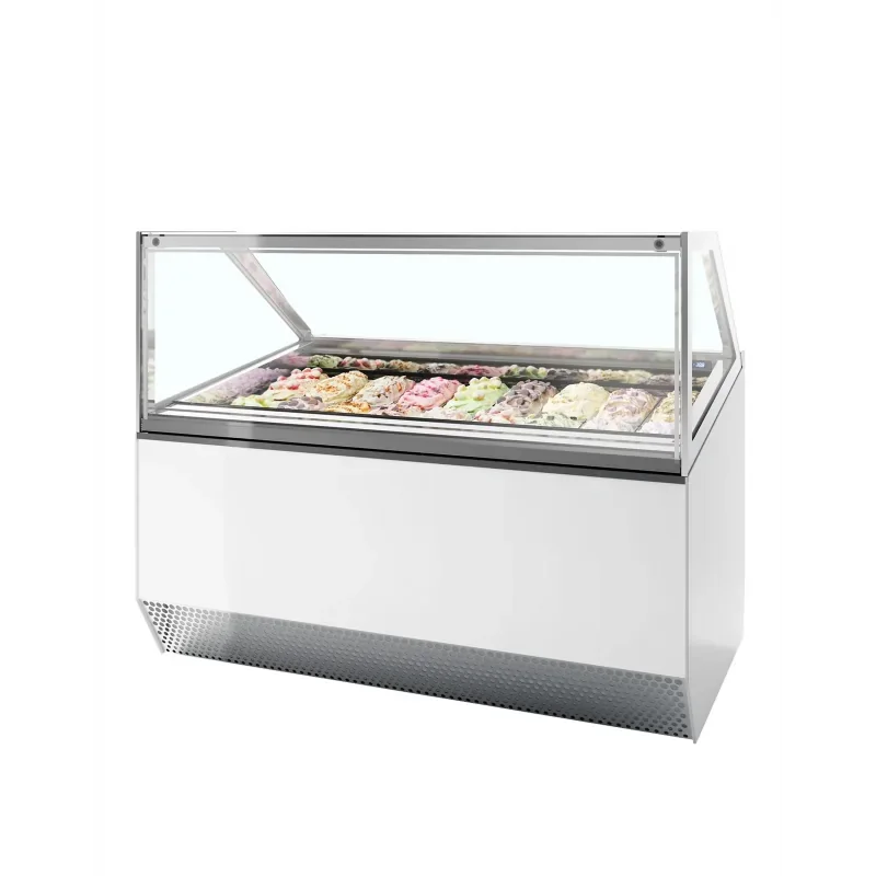 Vitrine à glace ventilée pour 18 bacs avec façade droite - capacité 18 x 5 litres - TEFCOLD Offre Spéciale