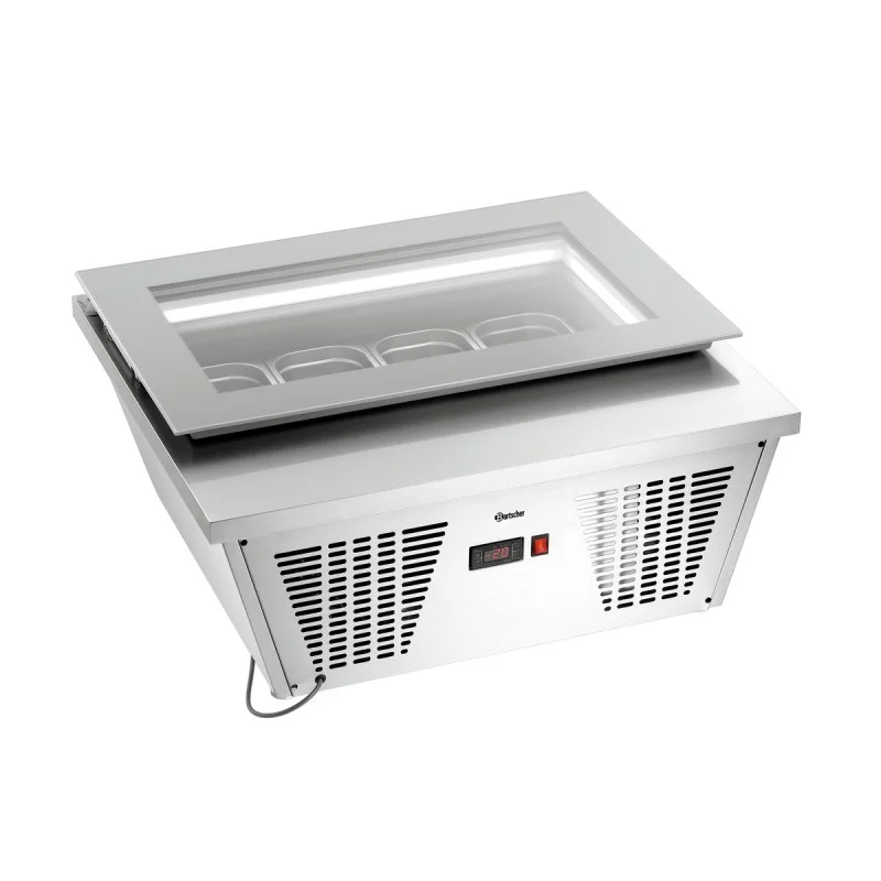 Expédition Rapide Vitrine à glaces, dimensions: 867x735x377 mm, capacité 4x6,5L-F.