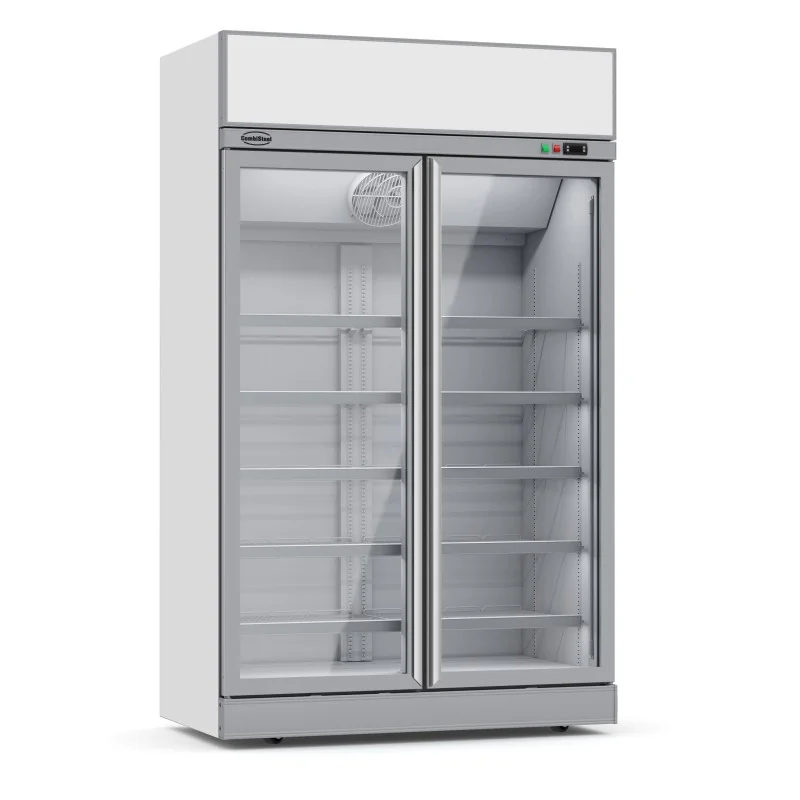 Vente Flash Armoire réfrigérée blanche négative avec canopy-18/-22°C - 2 portes vitrées battantes - 1000 litres
