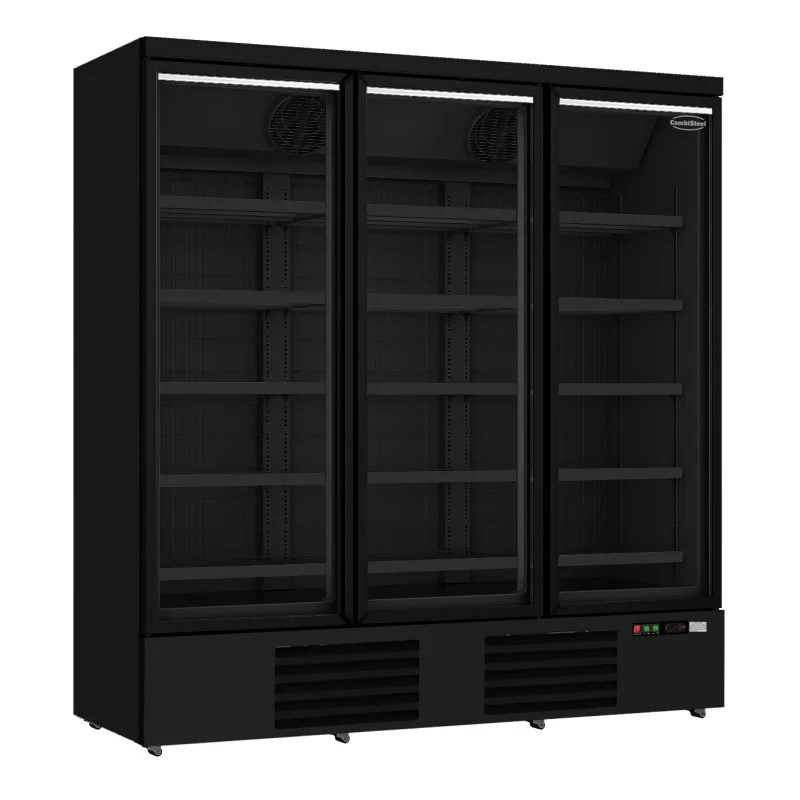Armoire réfrigérée full black négative -18/-22°C - 3 portes vitrées battantes - 1530 litres Bon Plan