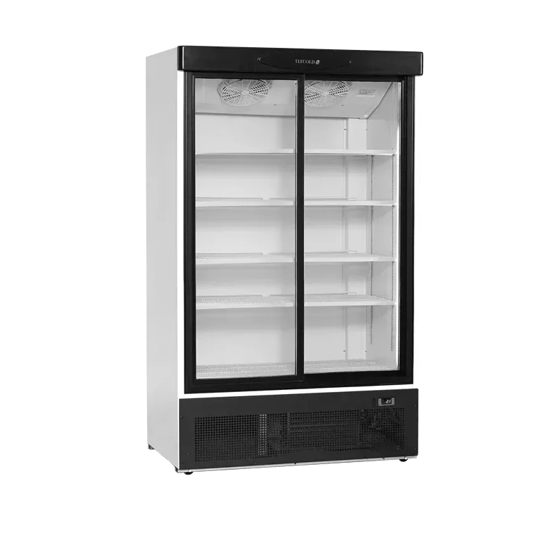 Achat Immédiat Armoire réfrigérée vitrée positive -2° à +10°C - 2 portes coulissantes battantes - Blanc - TEFCOLD