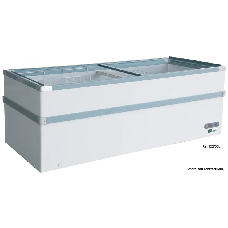 Dernier Modèle Congélateur bahut - portes vitrées coulissantes - 528 litres - 1550 x 960 x 825 mm