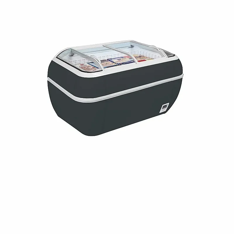 Must-Have Congélateur de supermarché gris - 425 litres -24 à -18 - °C - Anthracite RAL7016 - Électronique - Statique